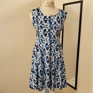 Betabrand Reversible A-Line Blue Dress
